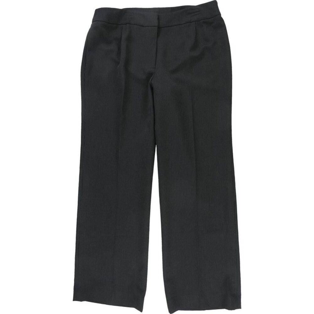 Tags Weekly Womens Pinstripe Straight Leg Casual Pants, Black, Plus Size, 14W...